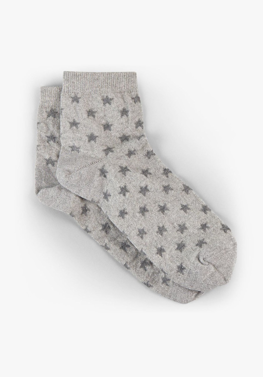 Best Edena Star Socks Silver Grey