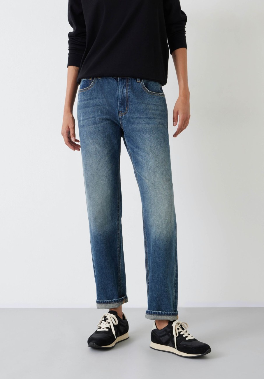 Hot Boyfriend Jeans Vintage Wash Blue