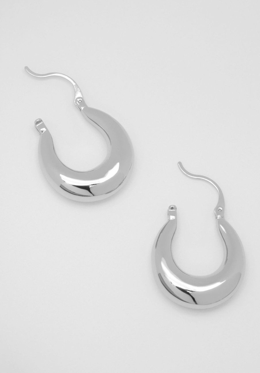 New Marley Teardrop Hoops Rhodium