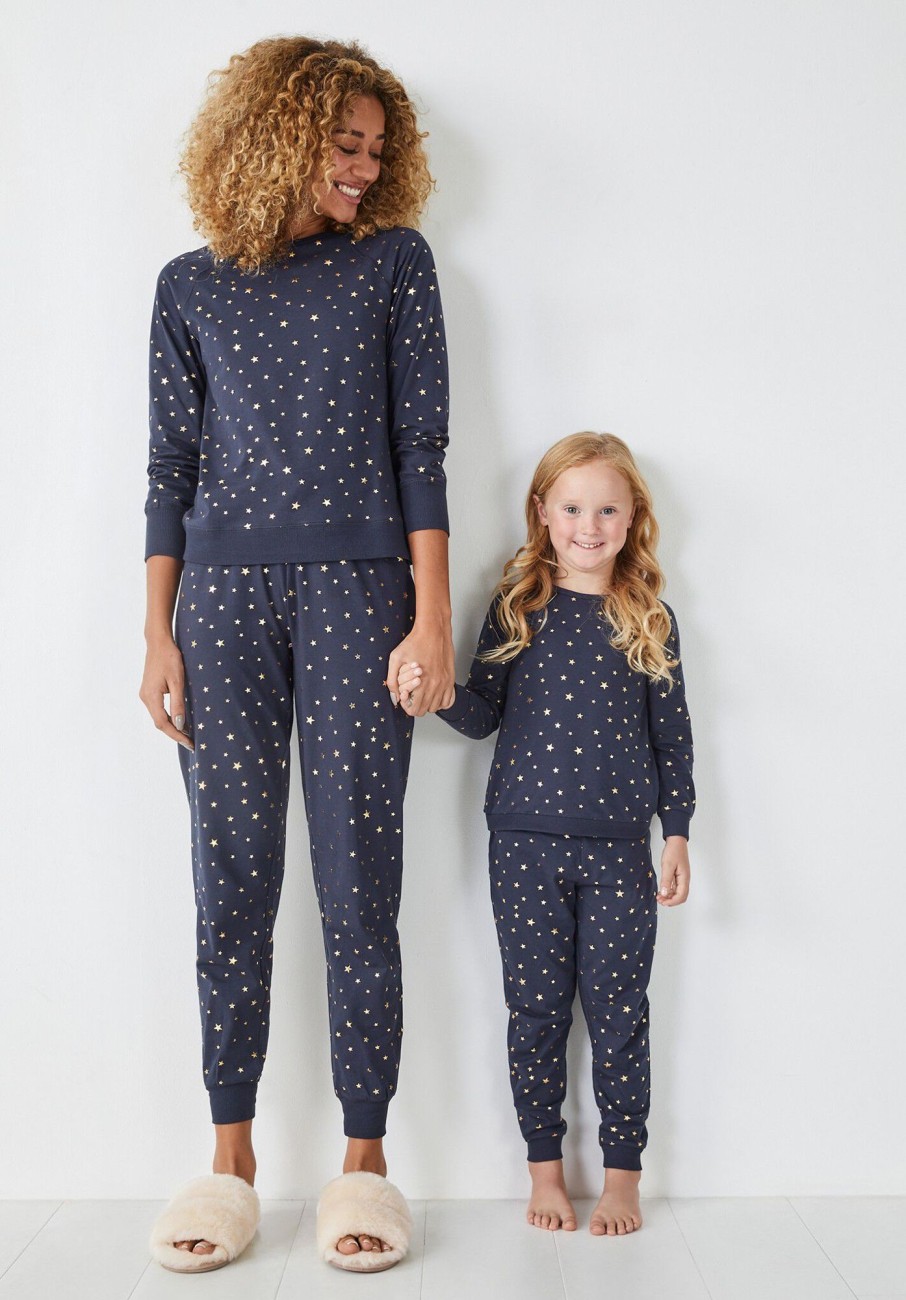 Hot Joey Children'S Pyjamas Scatter Star Navy/Gold Foil