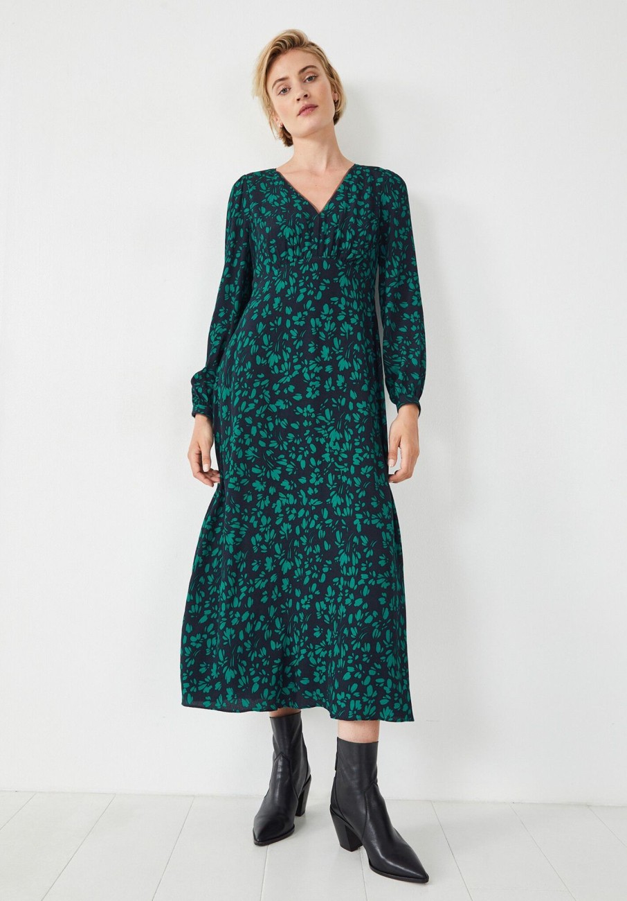 Clearance Georgia Tea Dress Petal Ditsy Navy/Green