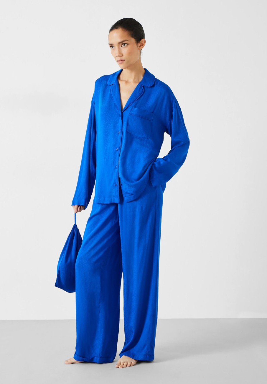 New Valerie Jacquard Pyjama Set Bright Blue