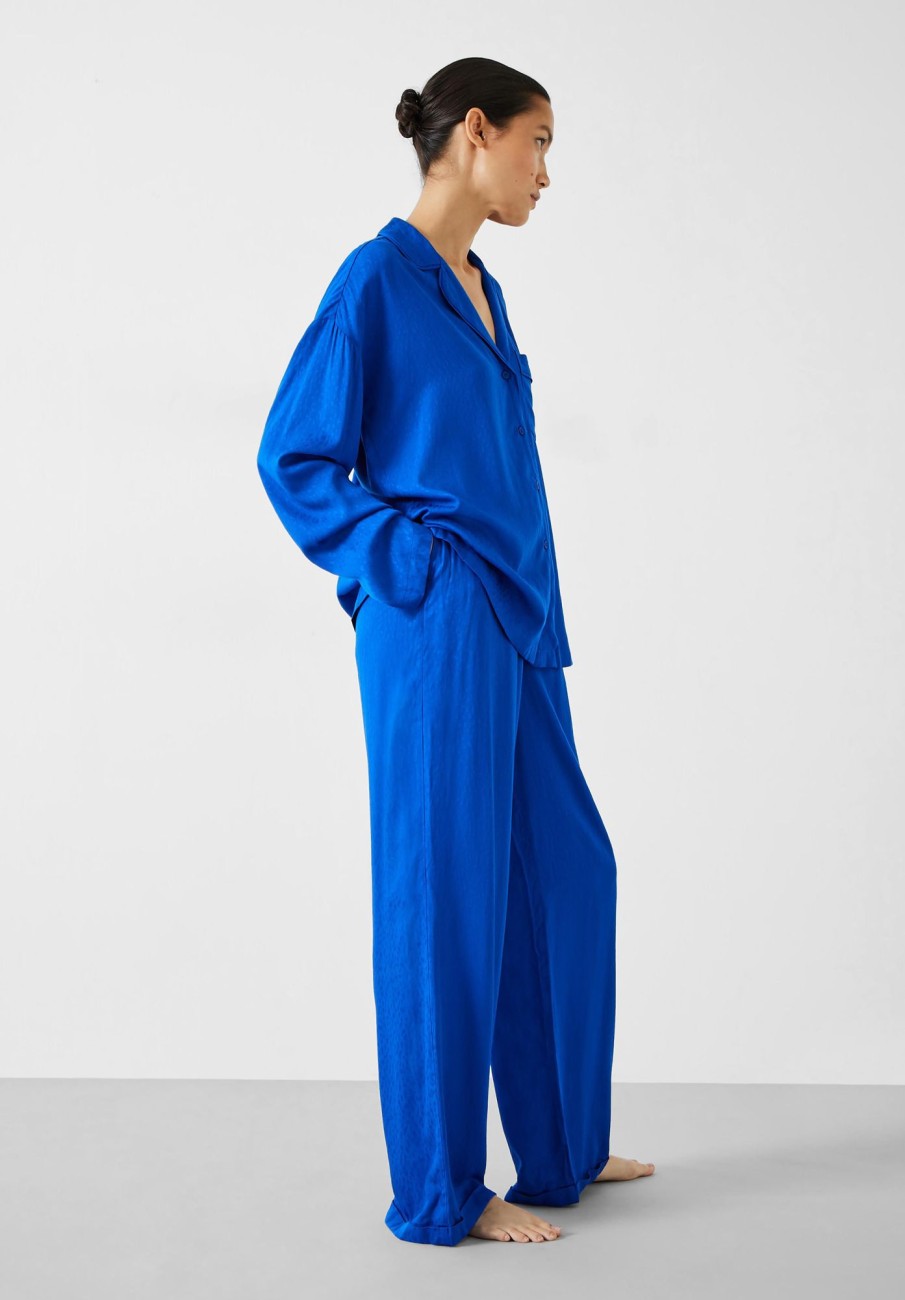 New Valerie Jacquard Pyjama Set Bright Blue