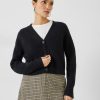 Online Riva Cropped Ribbed Cardigan Black