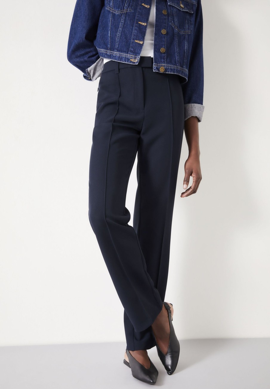 Wholesale Slim Leg Pintuck Trousers Midnight Navy