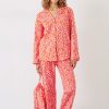 Clearance Liv Cotton Flannel Pyjama Set Leopard Pink/Red