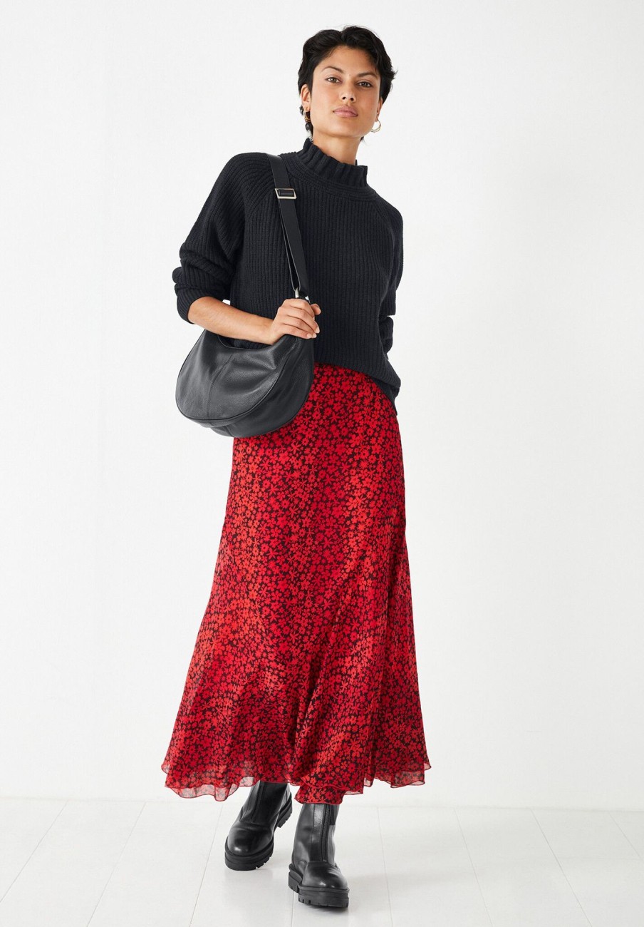 Best Shaula Maxi Skirt Ombre Flower Black/Red