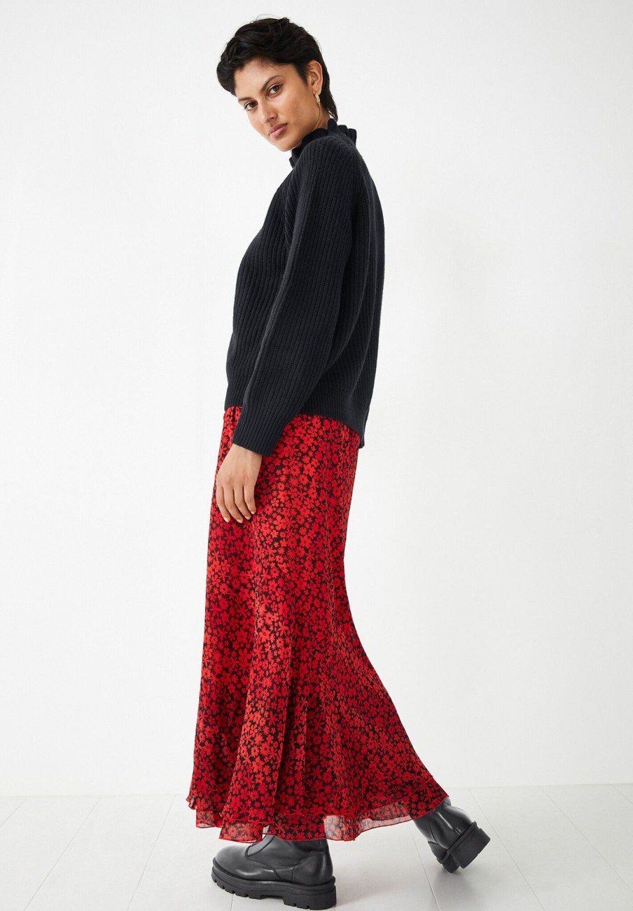 Best Shaula Maxi Skirt Ombre Flower Black/Red