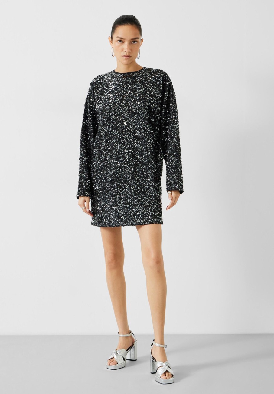 Best Mischa Sequin Mini Dress Silver Sequin