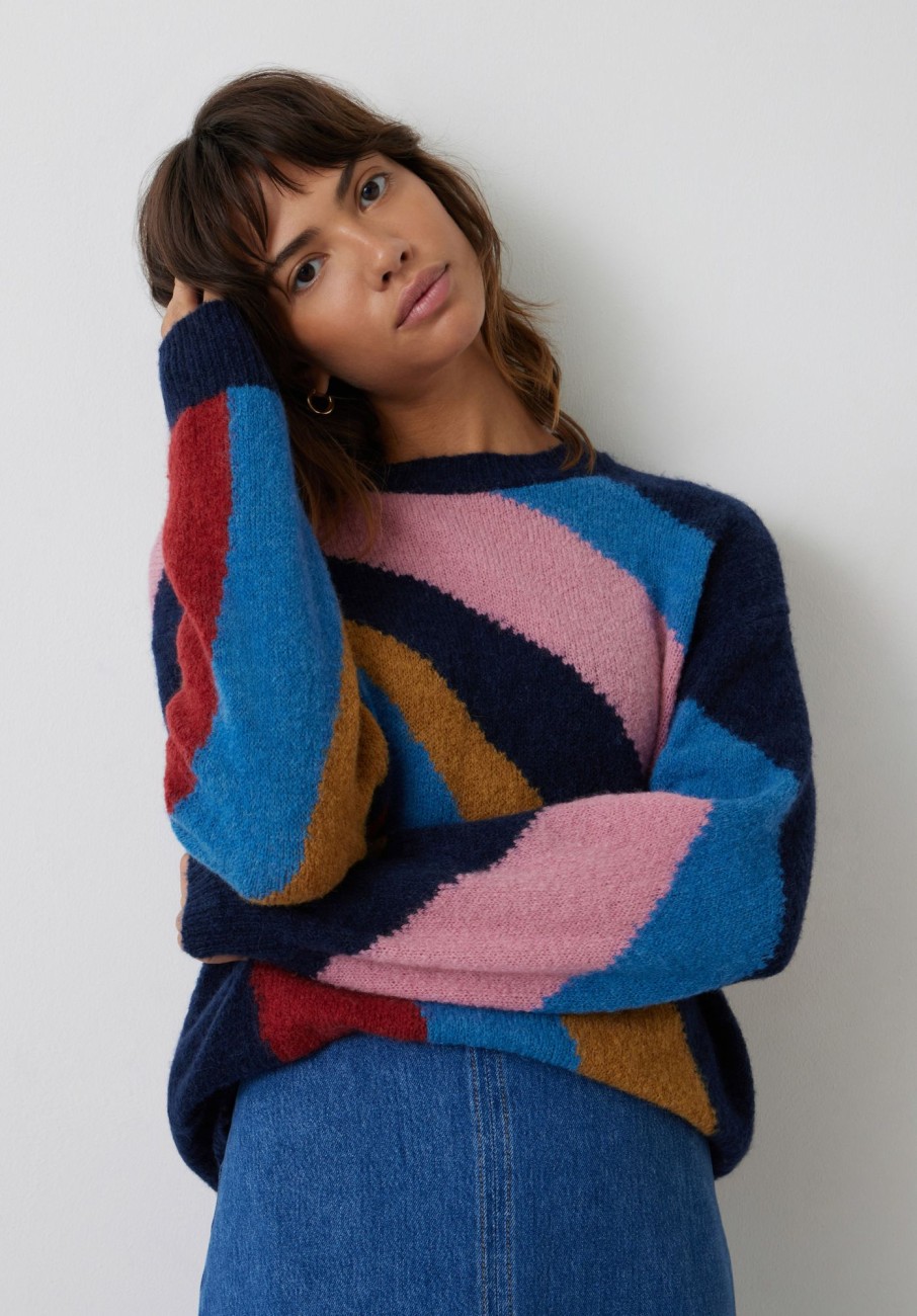 Best Jorgi Swirl Wool Blend Jumper Blue / Multi