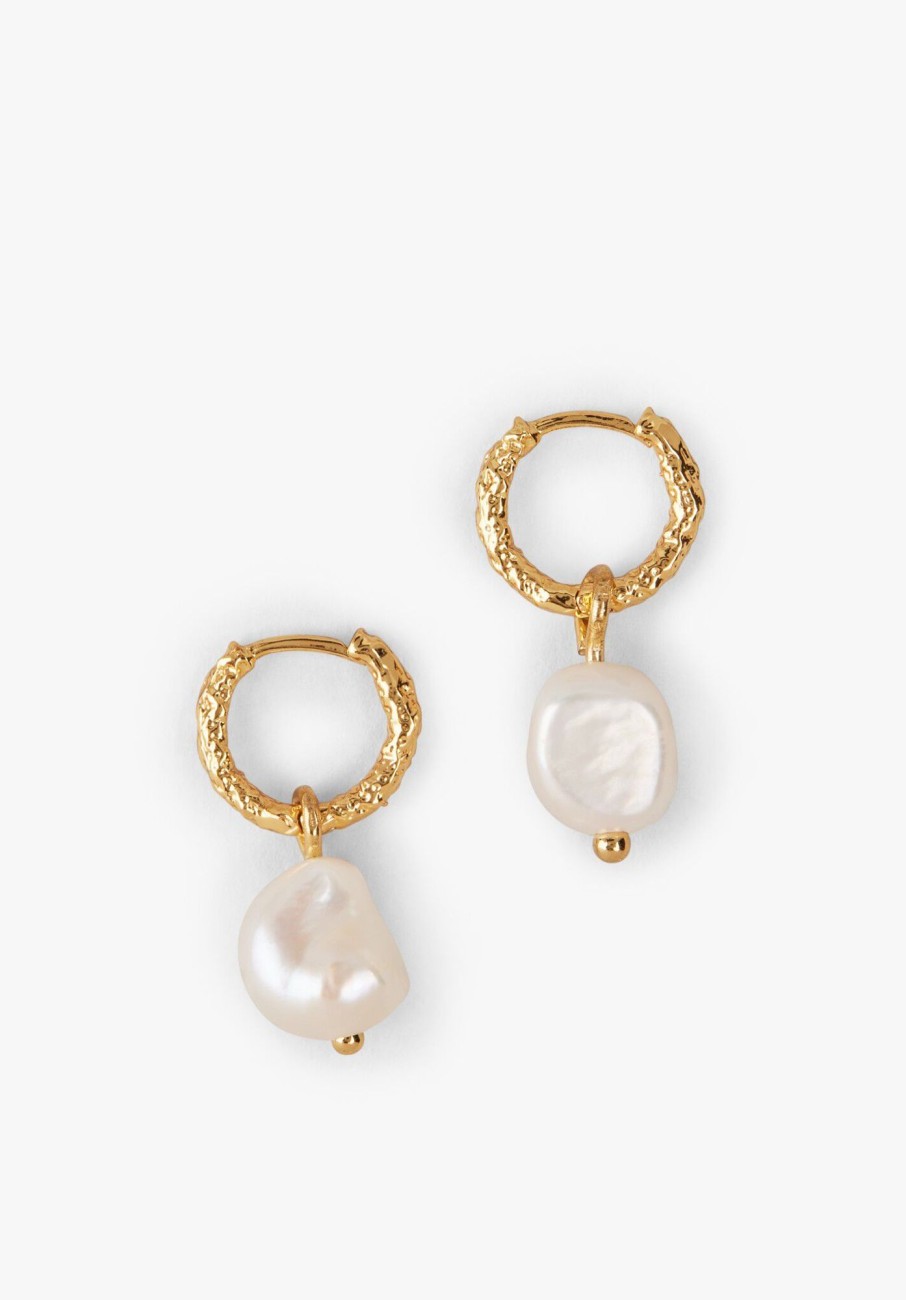 New Mila Pearl Drop Earrings Gold