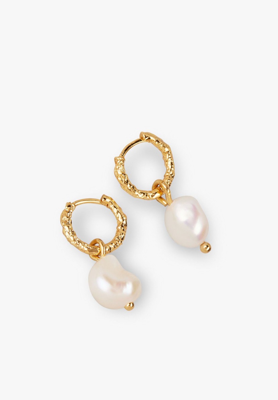 New Mila Pearl Drop Earrings Gold