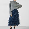 New Florence Ruffle Jersey Skirt Deep Teal