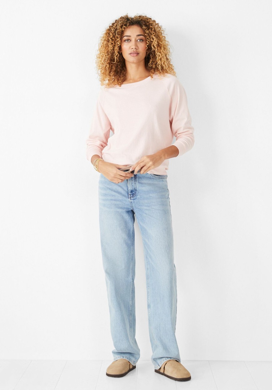 Online Tilda Long Sleeve Cotton Top Rose Shadow