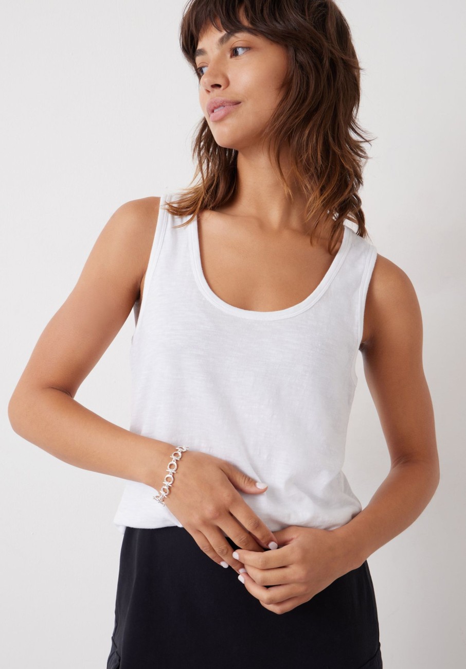 New Cotton Slub Tank Top White