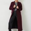 New Miranda Double Breasted Wool Blend Coat Deep Wine