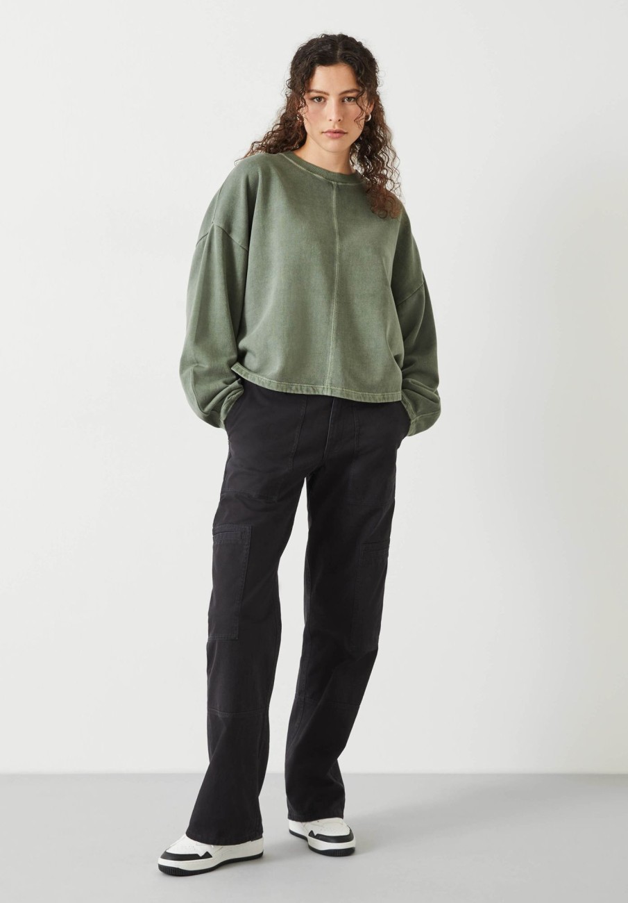 Wholesale Amara Seam Detail Sweatshirt Khaki