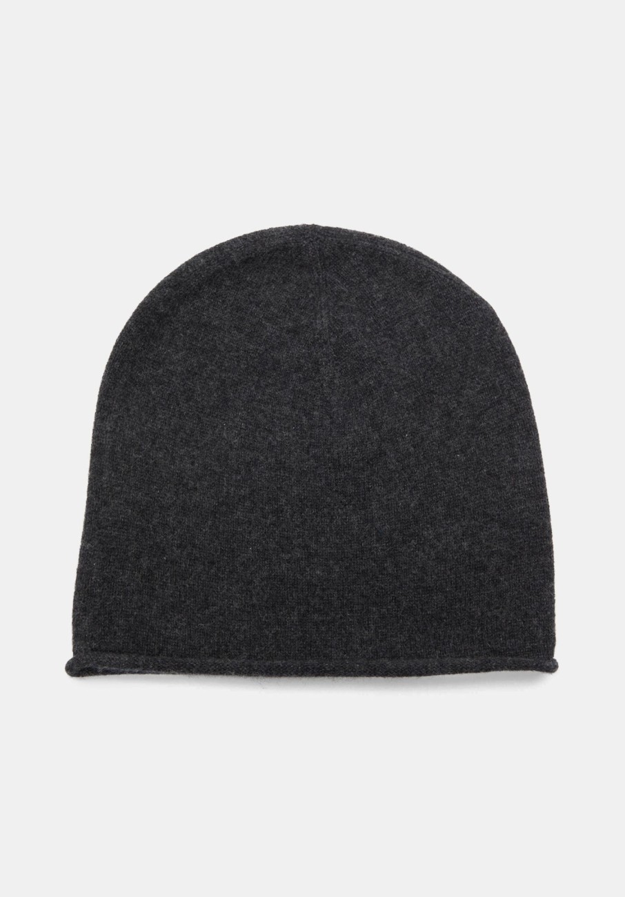 New Cashmere Beanie Charcoal Marl