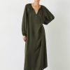 Best Leilani Gathered Midi Dress Dark Green