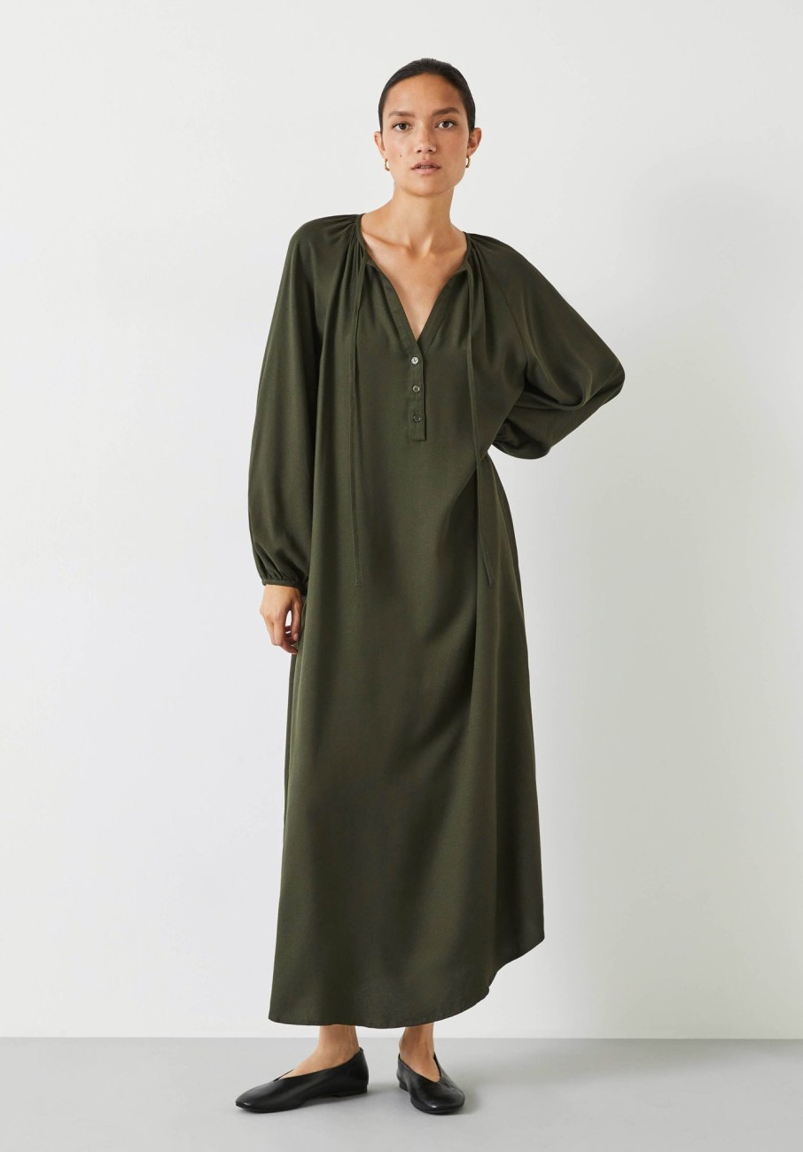 Best Leilani Gathered Midi Dress Dark Green