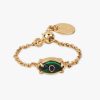 Wholesale Evil Eye Semi Precious Ring Gold/Green