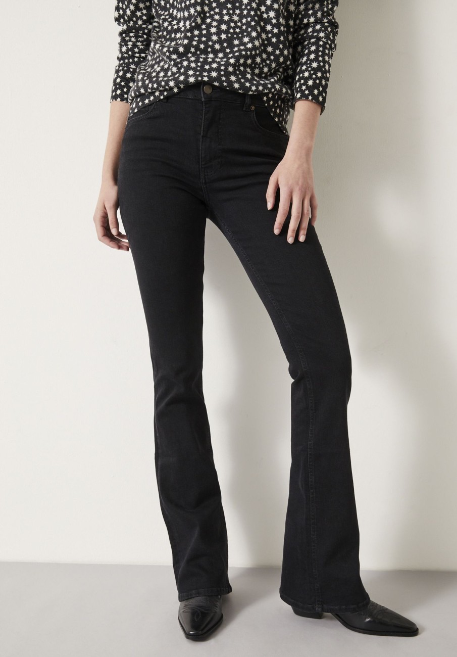 Hot Lorna Bootcut Jeans Washed Black