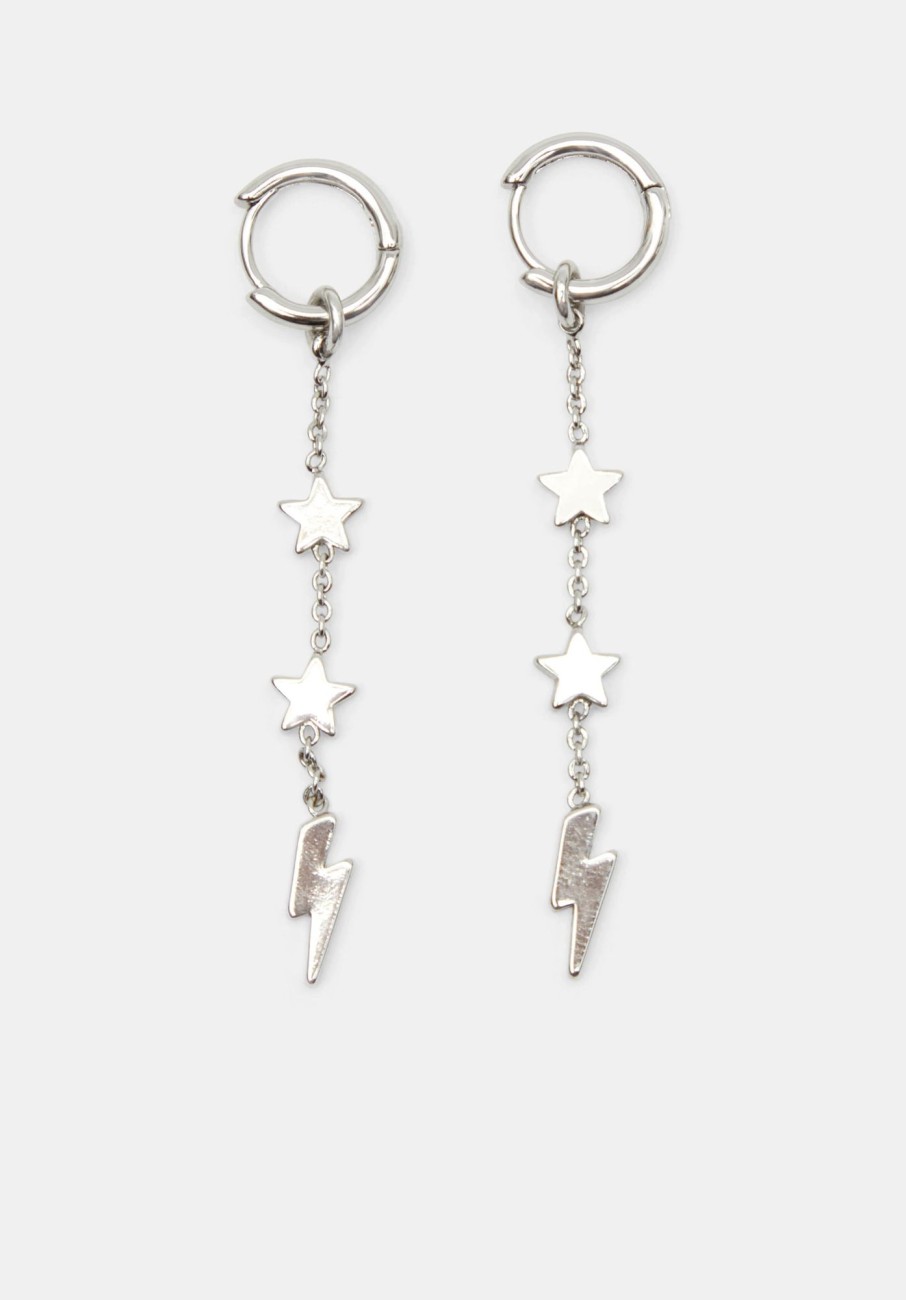 Best Stella Star Lightning Earrings Rhodium