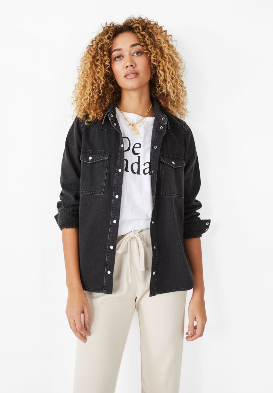 Best Evie Yoke Denim Shirt Washed Black