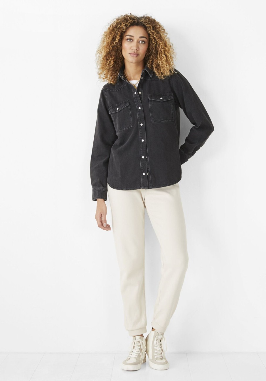 Best Evie Yoke Denim Shirt Washed Black