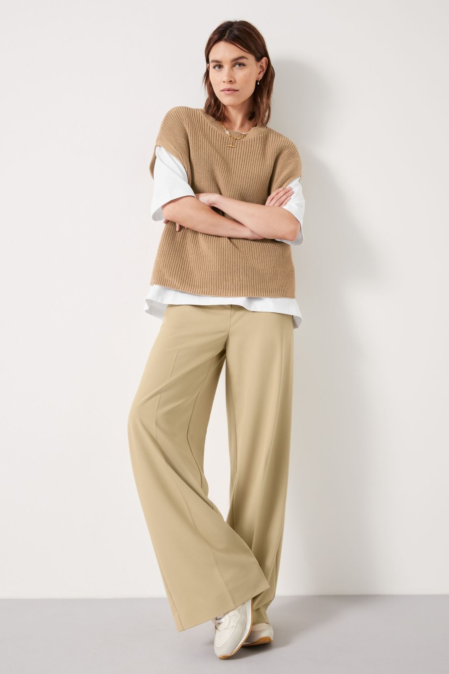 New Samantha Wide Leg Trousers Soft Camel