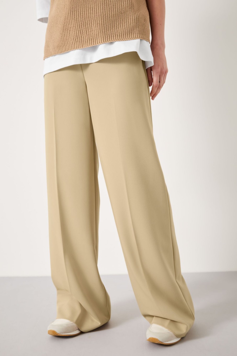 New Samantha Wide Leg Trousers Soft Camel