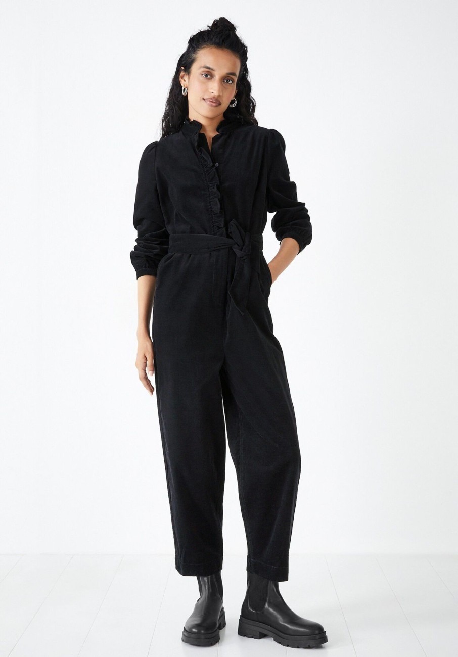 Hot Clove Cord Jumpsuit Black