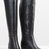 New Hailey Leather Western Knee Boot Black