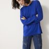 New Rachel Split Hem Detail Top Moonlight Blue