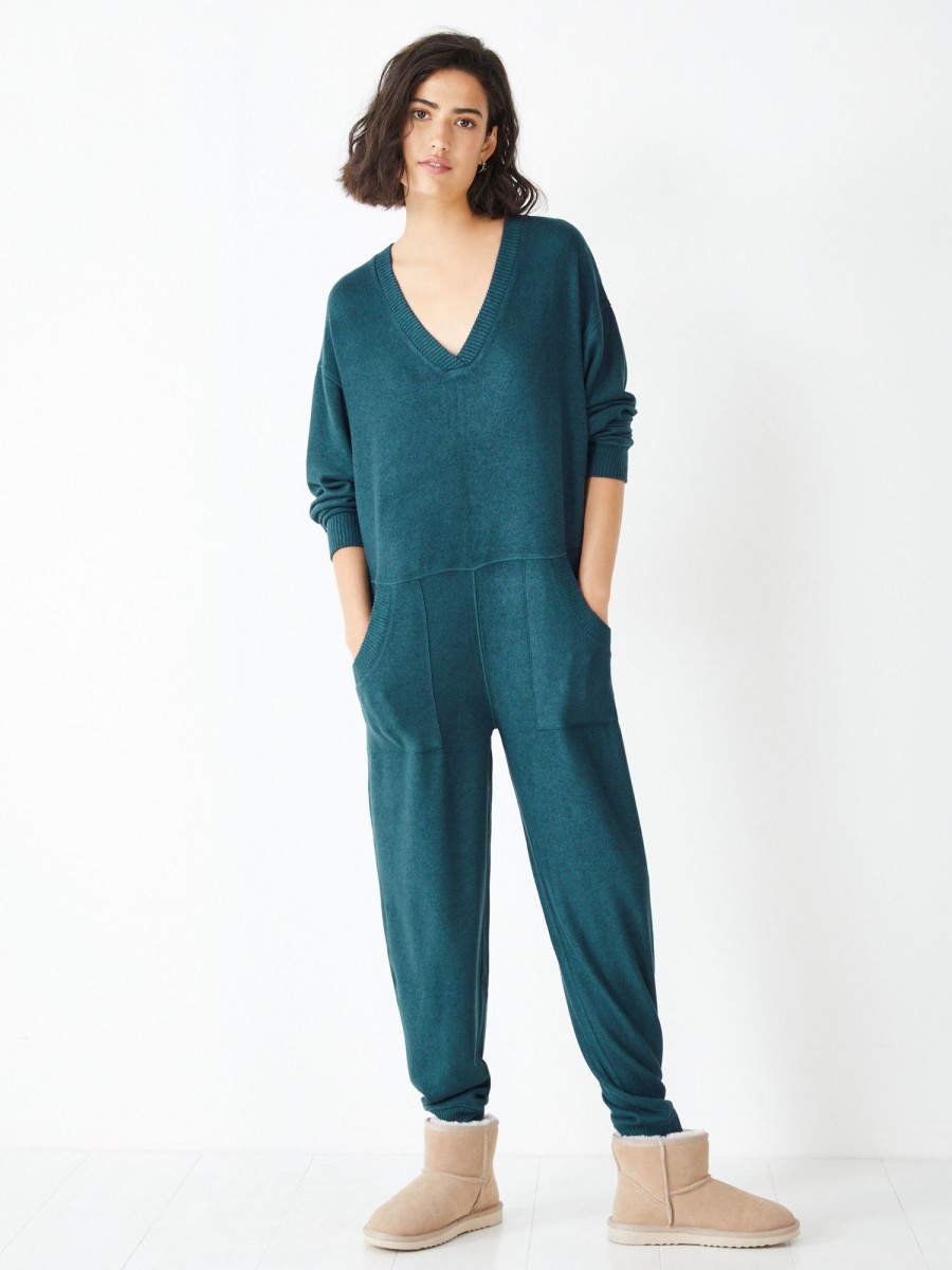 Clearance Elle Supersoft V-Neck Onesie Deep Teal