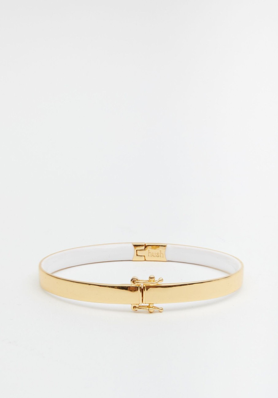 Clearance Bess Enamel Bangle Gold/White