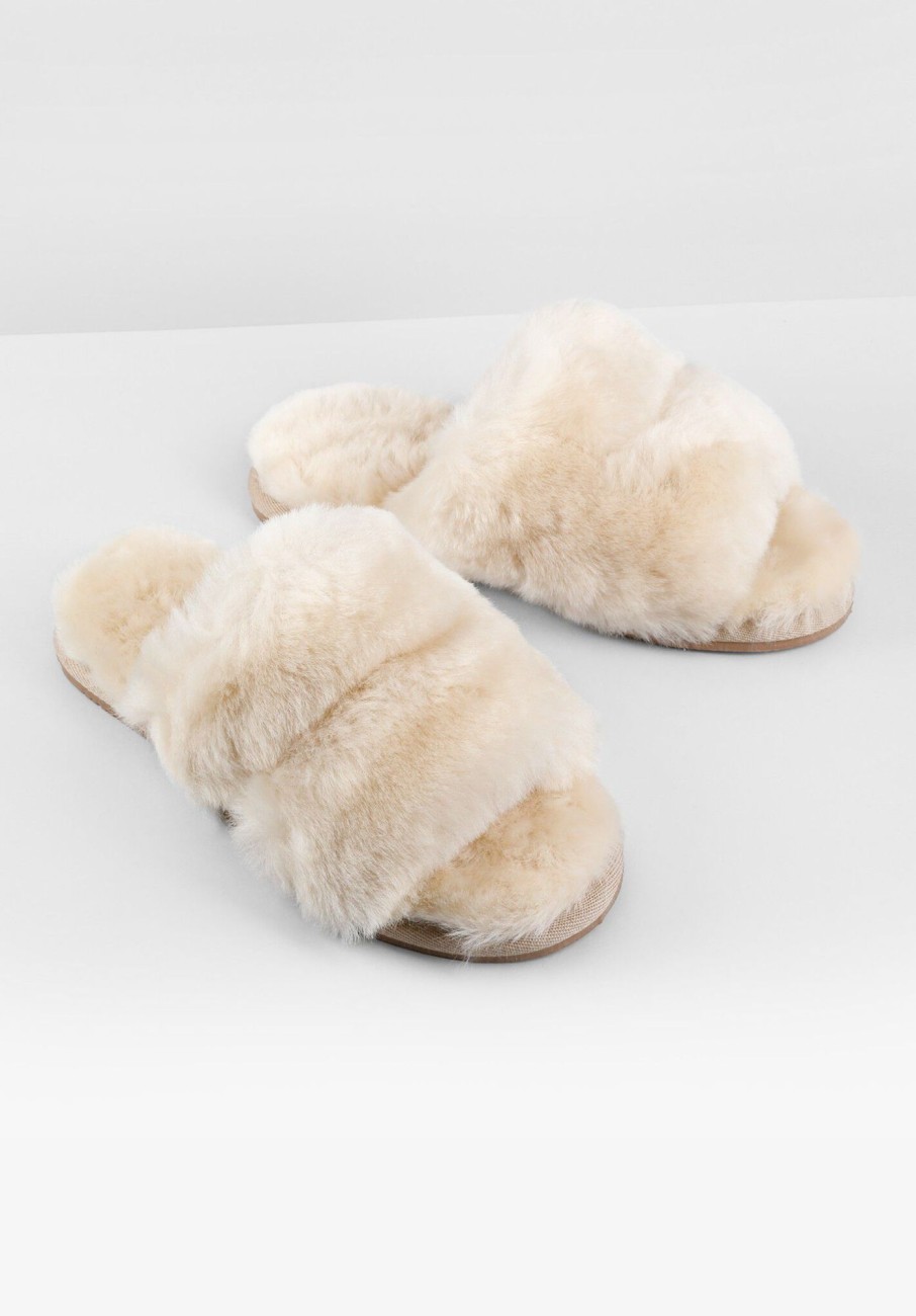 Online Arundel Shearling Slippers Beige