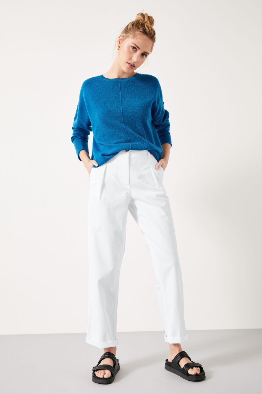 Clearance Imogen Cotton Trousers White