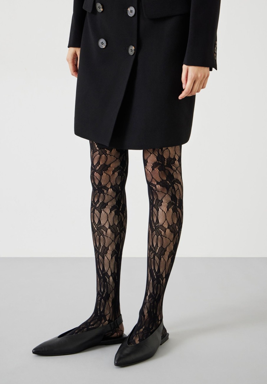 Online Lace Tights Black