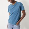 Clearance Hattie Cotton Slub Crew Neck T-Shirt Deep Aqua