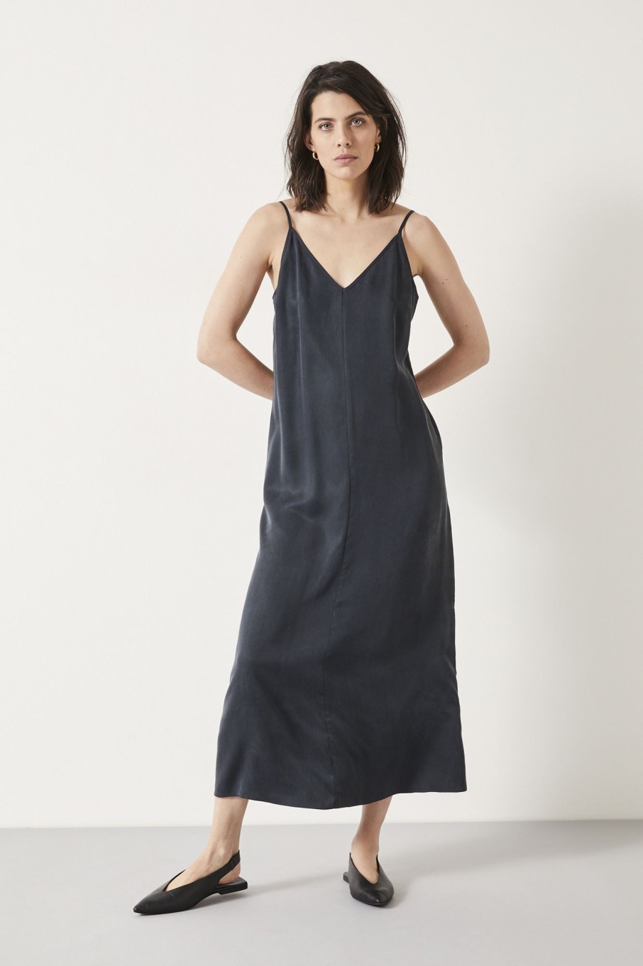 Wholesale Eloise Slip Midi Dress Washed Black