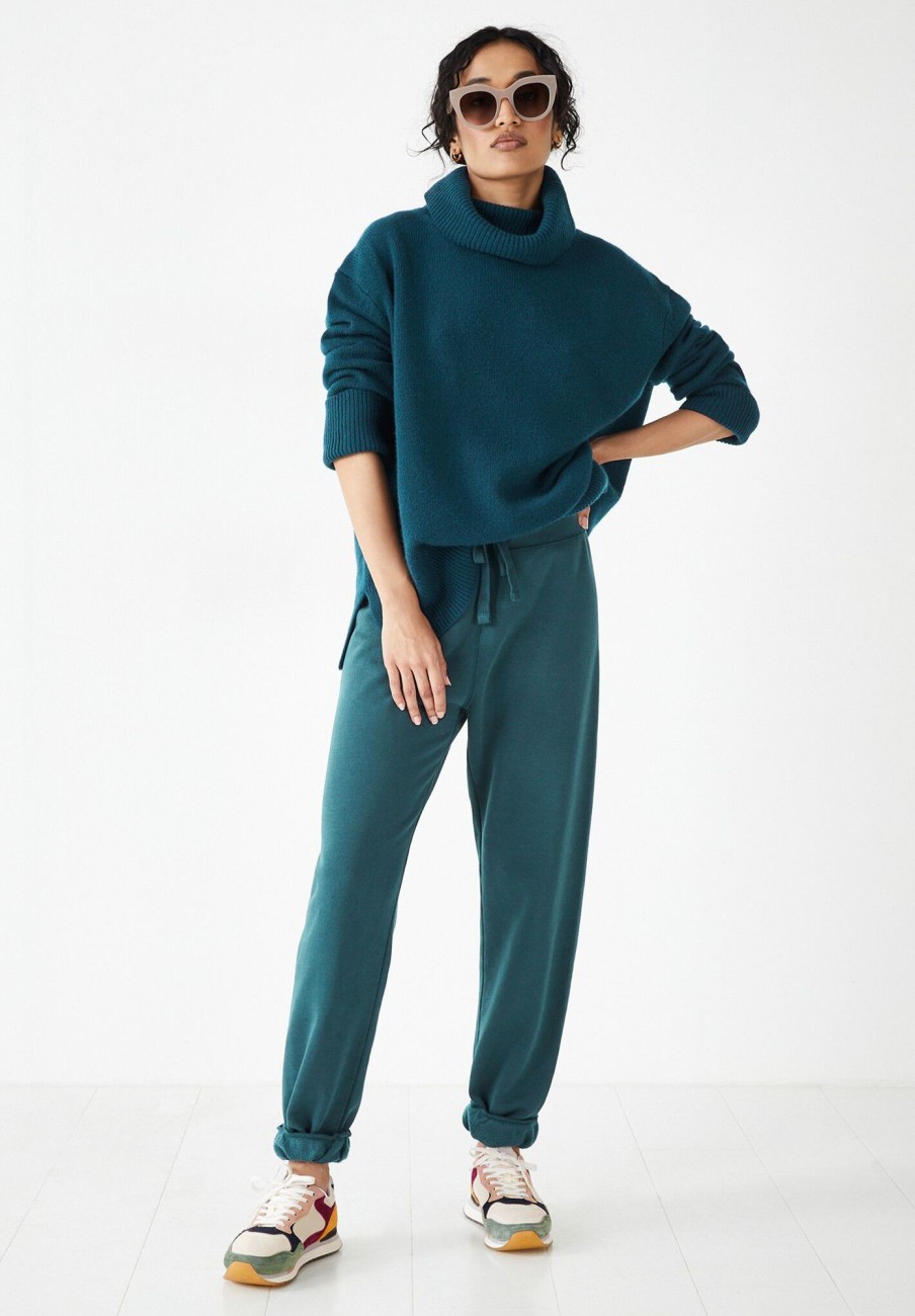 Wholesale Cashmere Chunky Roll Neck Jumper Deep Teal