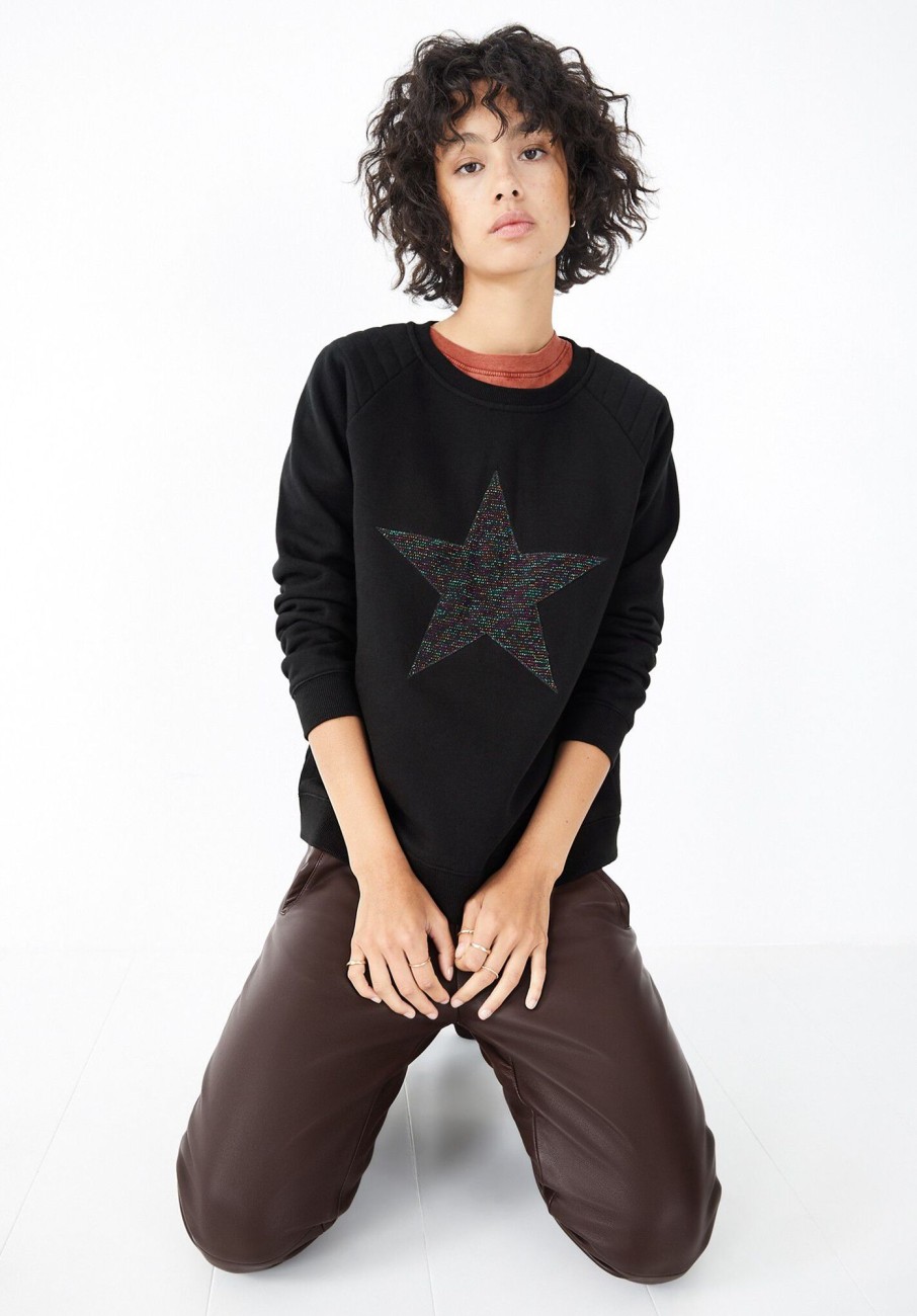 Online Star Biker Sweatshirt Black Multi