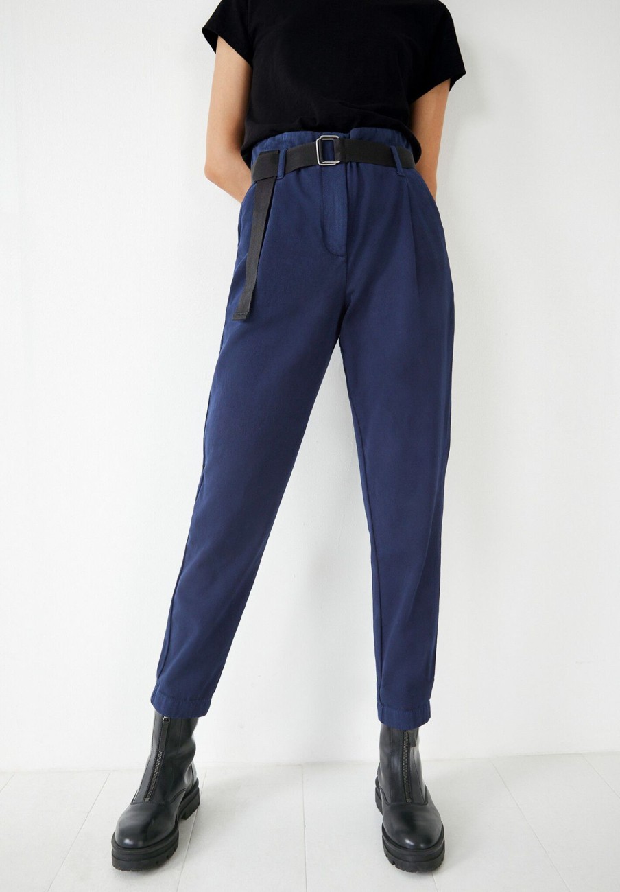 Online Sade Pleat Waist Trousers Midnight Navy