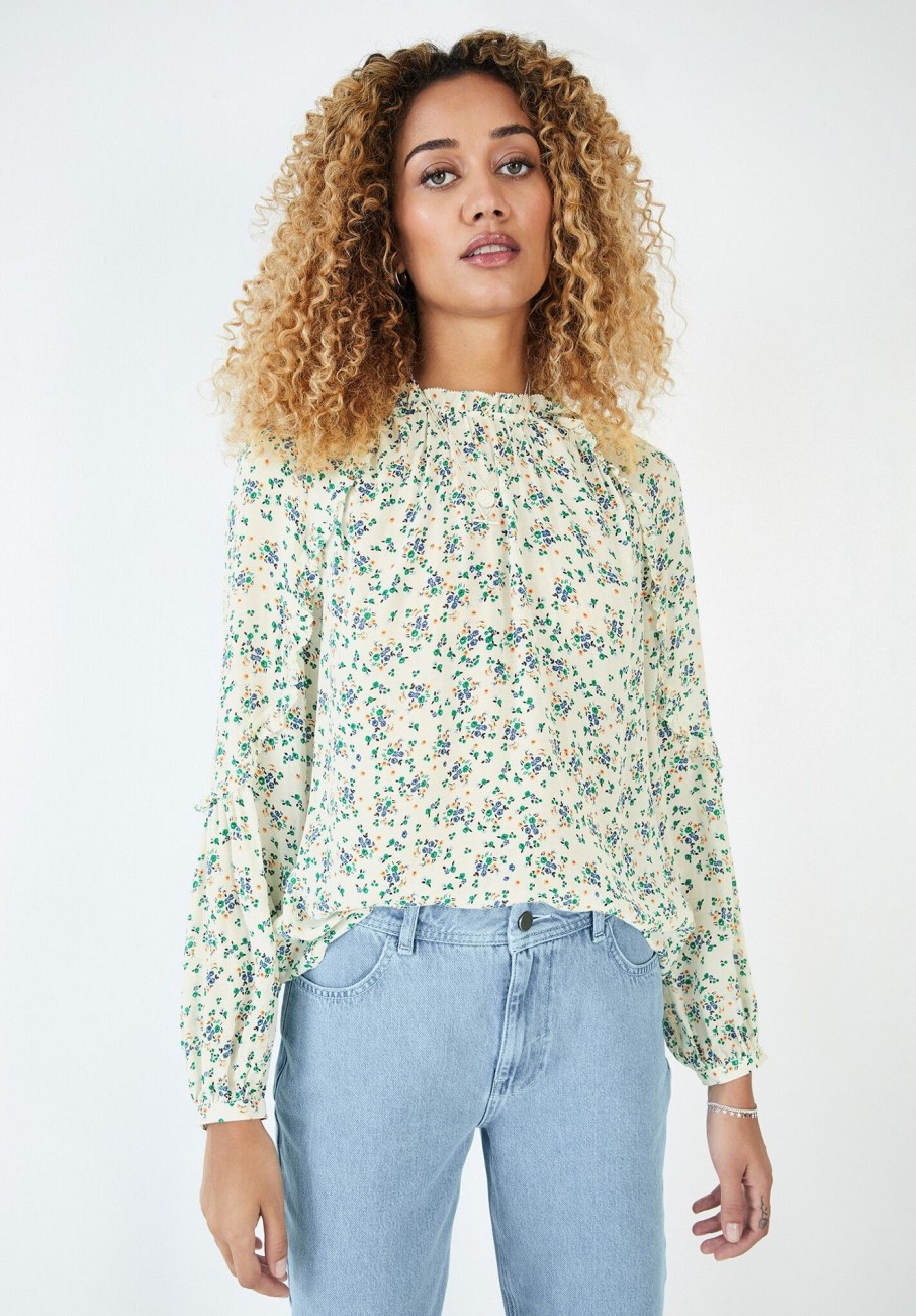 Online Amber Ruffle Sleeve Blouse Mini Meadow Floral