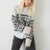 Clearance Kellen Fairisle Wool Blend Jumper Palest Grey Marl/Black