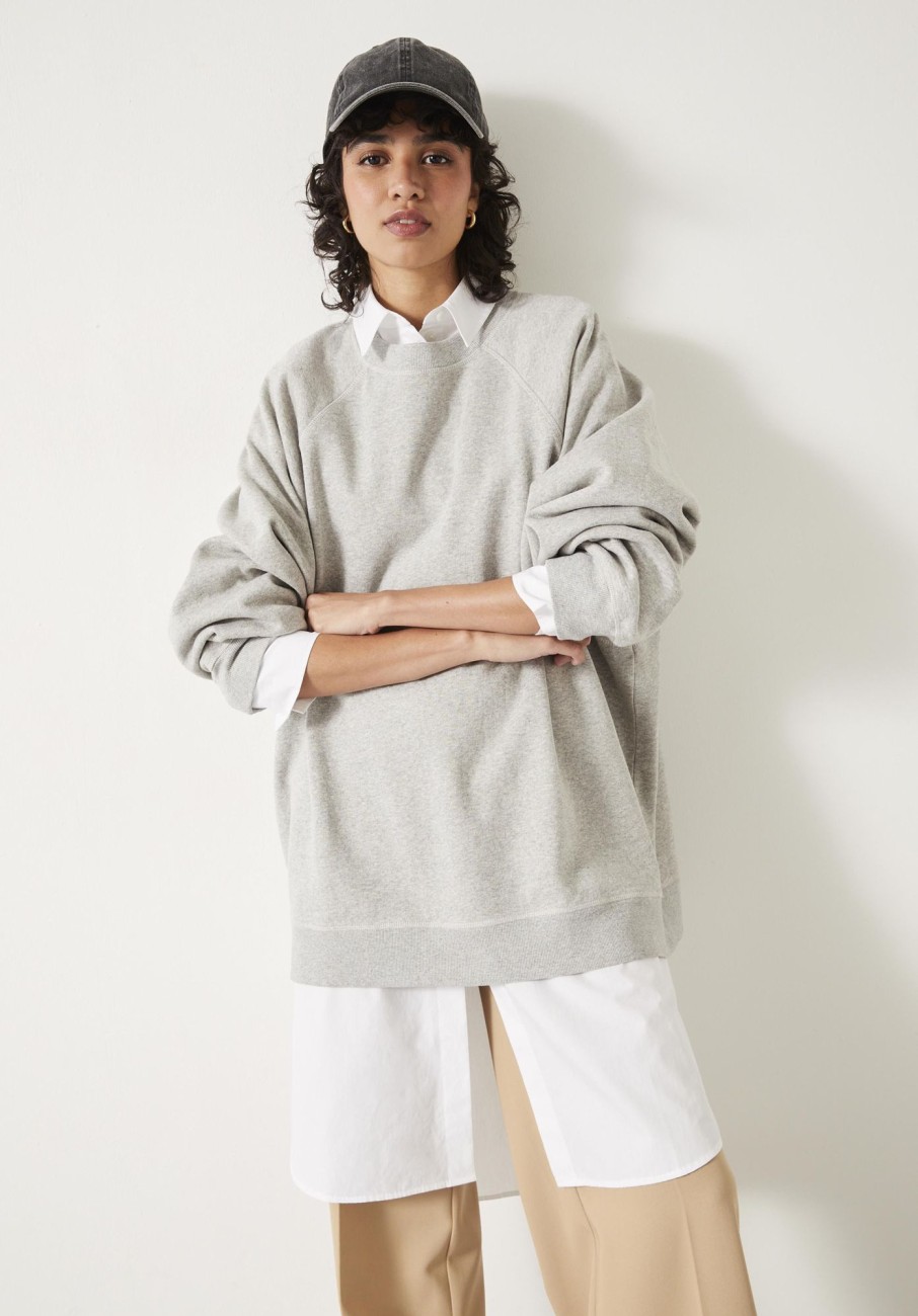 Wholesale Megan Oversized Sweatshirt Grey Marl