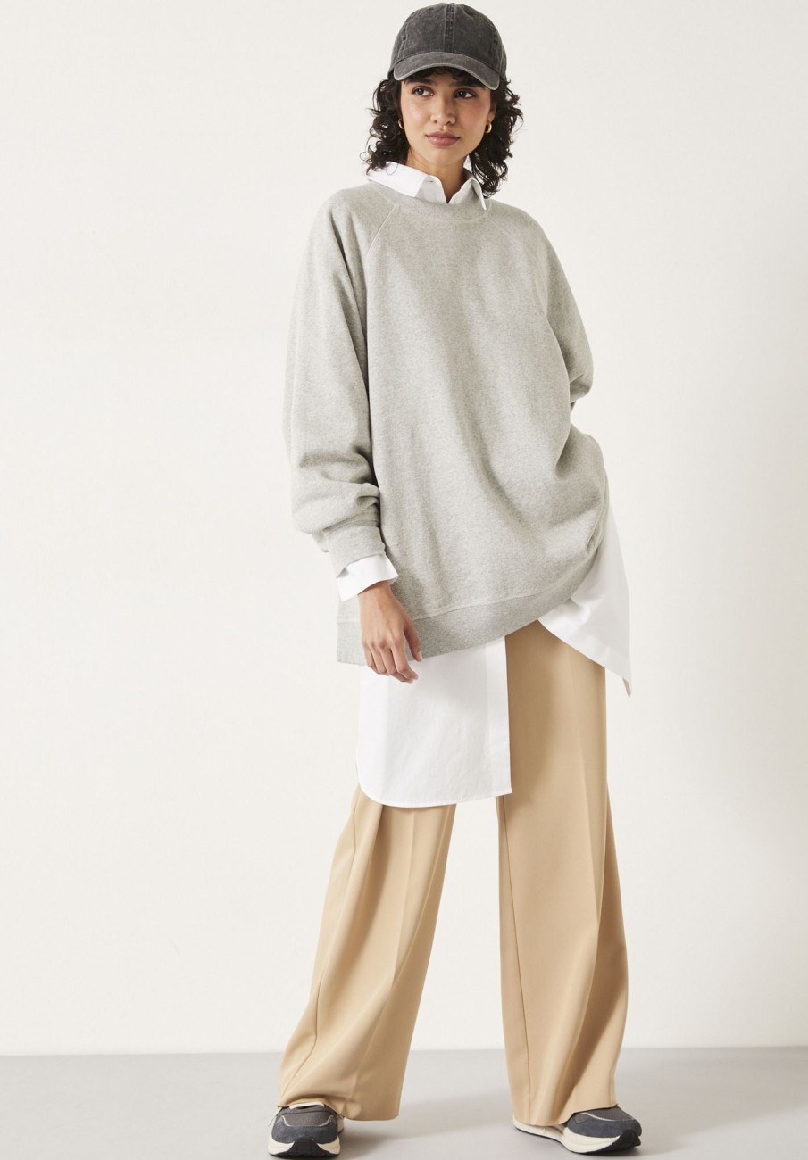 Wholesale Megan Oversized Sweatshirt Grey Marl