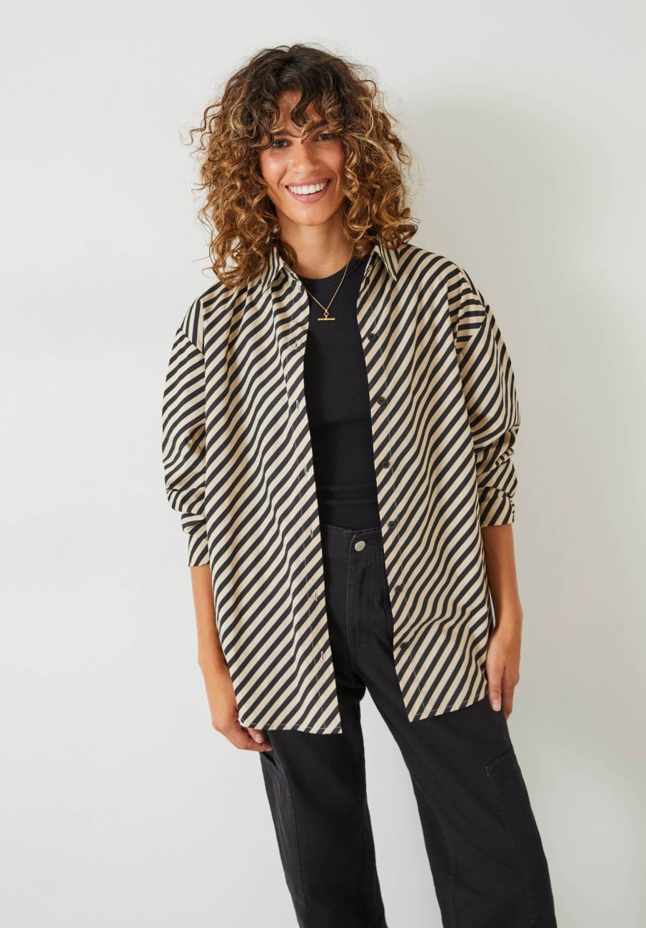 Clearance Pia Stripe Shirt Diagonal Stripe