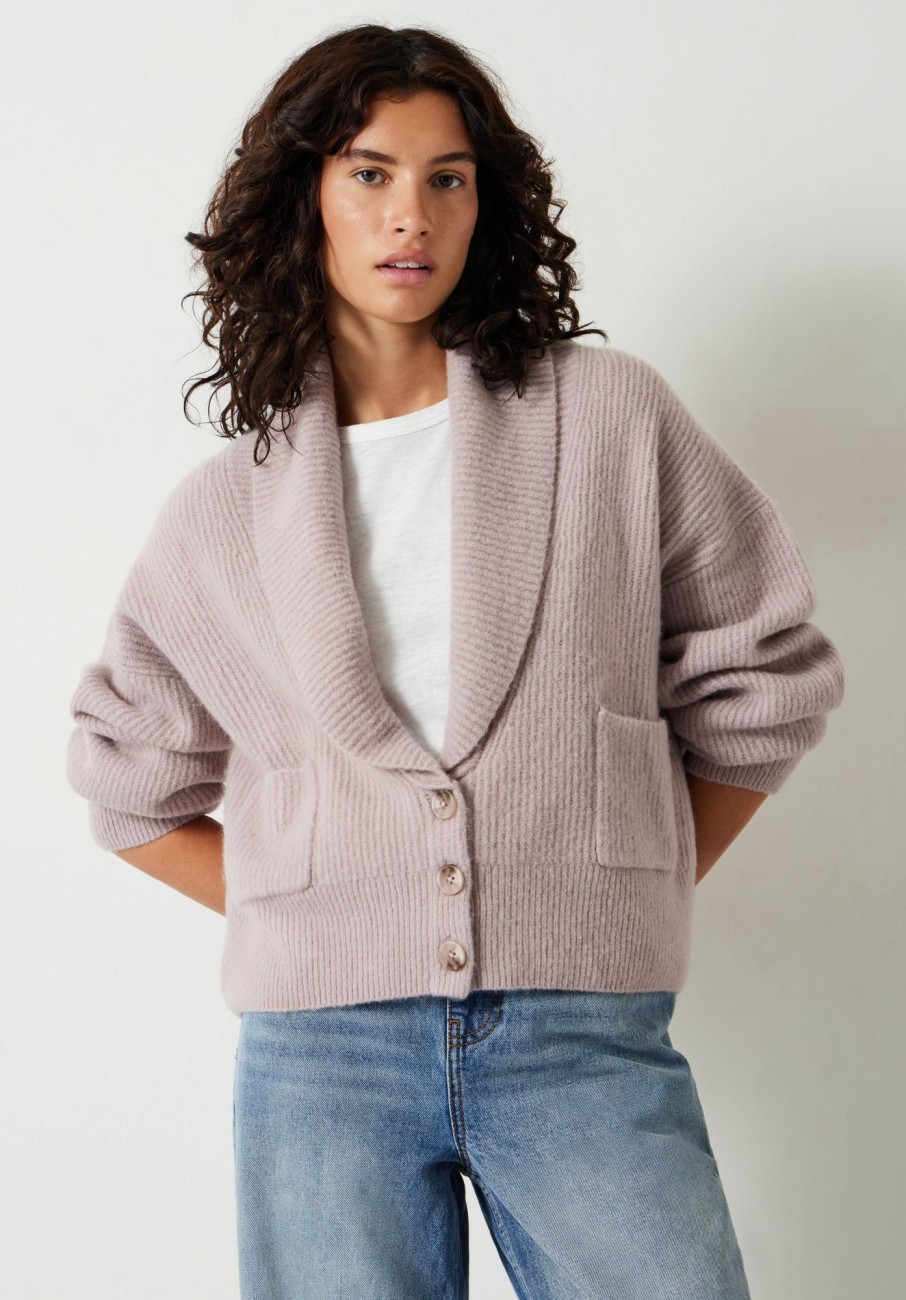 Wholesale Kinsley Shawl Collar Wool Blend Cardigan Soft Pink